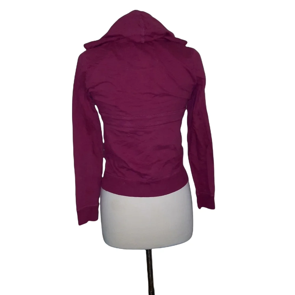 Arizona Partial Zip Hoodie S Pink Maroon Womans Zip Sweatshirt